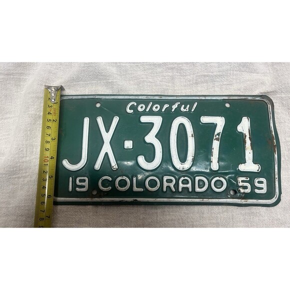 1959 COLORADO License Plate JX -3071 - Picture 4 of 4